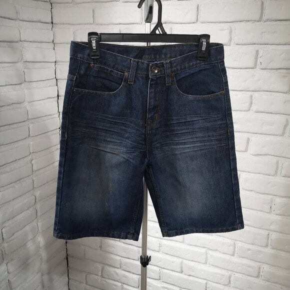 Paper Denim & Cloth Youth's Size 16 Medium Wash Longer Wide Leg Shorts - Picture 1 of 11